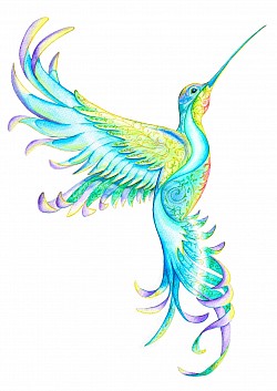 Birds and Butterflies - Turquoise Hummingbird